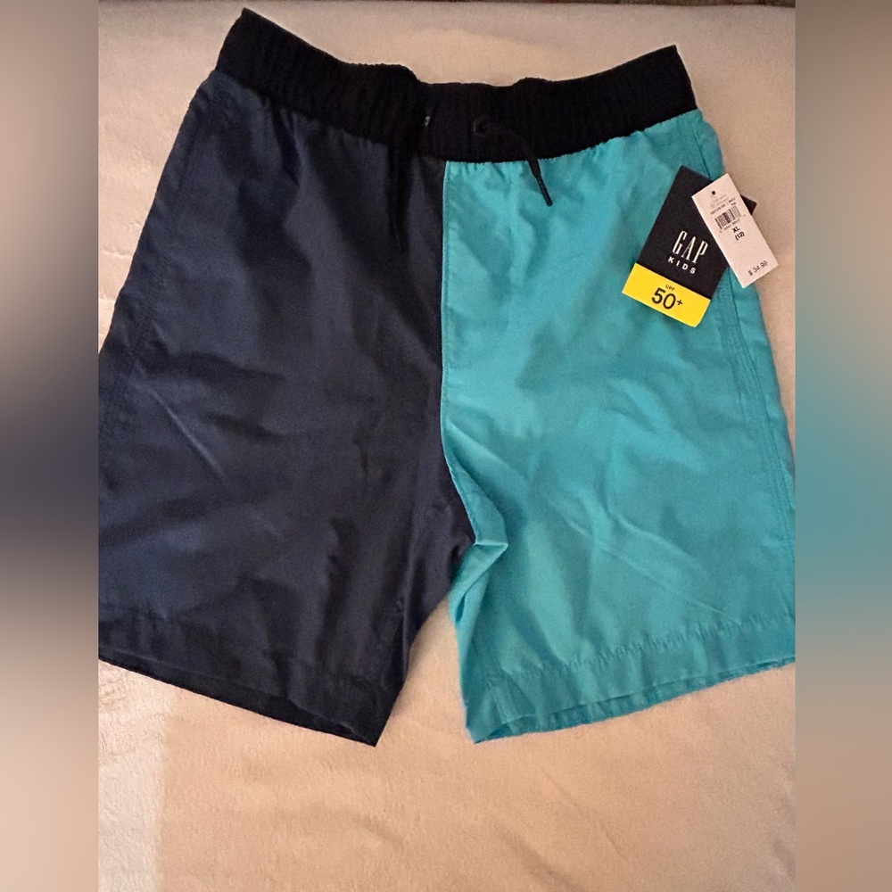 Boys GAP swim trunks - blue two tone Size 12 NWT